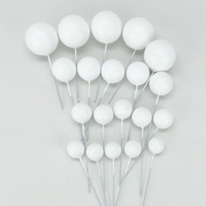 Tortendeko Kugeln | Mini Bälle Tortendeko Ballon | Kuchen Ball Topper | Deko Schaum Ball | Bälle Cake Topper 20 stück Weiss