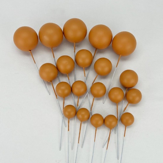 İnci Toplar - Dekoratif Pasta ve Cupcake Dekor Topları Koyu Sarı - KN272 - Mytortenland