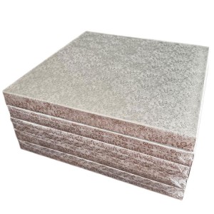 3 cm Cake Board | Tortenunterlage Rund | Cake Drum | Tortenplatte für Torten Silber 35x35 cm