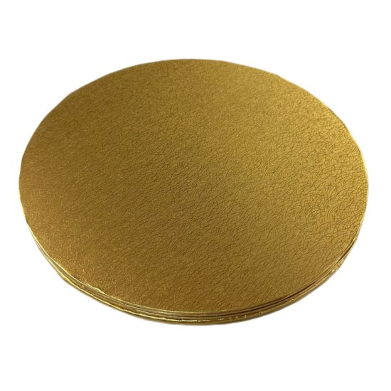 3mm Hochwertiges Tortenplatte mit Goldener Beschichtung / Paper Cake Board 34 cm 5 Stück - Kn255-5 - Mytortenland