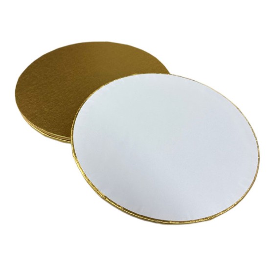 3mm Hochwertiges Tortenplatte mit Goldener Beschichtung / Paper Cake Board 34 cm 5 Stück - Kn255-5 - Mytortenland