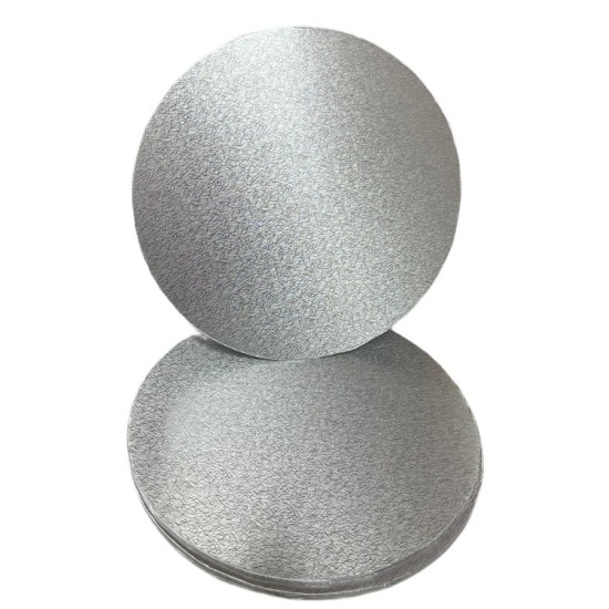 3mm Kalınlığında Gümüş Kaplama Kâğıt Yaş Pasta Altlığı /  Paper Cake Board 28 cm 5 Adet - Kn257-5 - Mytortenland