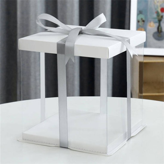 Transparente Quadratische Tortenbox - Eleganz und Qualität für Ihre Backkreationen - SCB3025B - Mytortenland