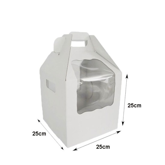 Premium Pencereli Pasta Kartonu / Pasta Kutusu 25x25x25xcm - CPS25 - Mytortenland