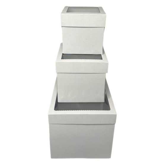 XL Pasta Kartonu / Yüksek Pasta Kutusu Pencereli 35x35x35 cm 1 Adet - CS35 - Mytortenland