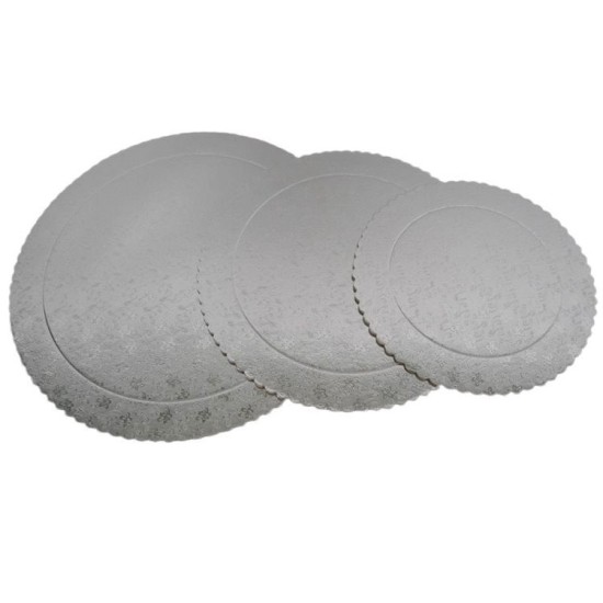 Rund Tortenunterlage Silber 3er Set - AKB23 - Mytortenland