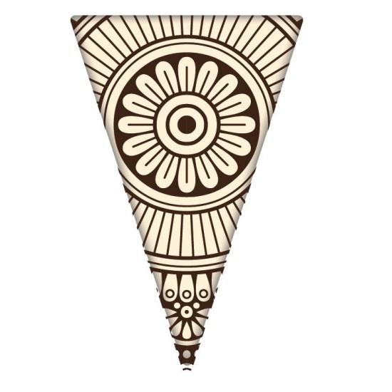 Schokoladenaufleger Dreieck Bitter Blumen  Muster 384 Stück - Us-013 - Vitray