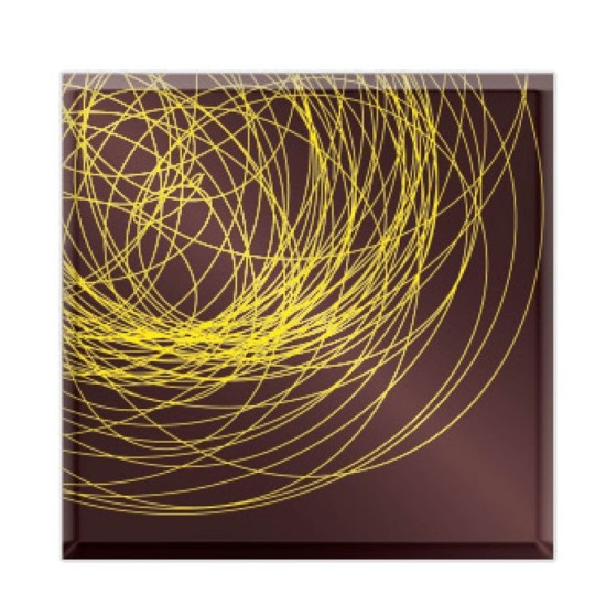 Schokoladenaufleger Quadratisch Gelb gemustert 288 Stück - Ks-Bt-023 - Vitray