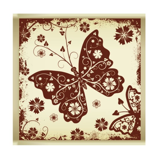 Schokoladenaufleger Quadratisch Schmetterling 288 Stück - ks-008 - Vitray