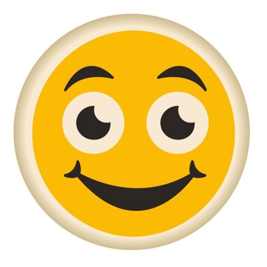 Schokoladenaufleger Rund Smiley Gelb 288 Stück - Ds-007 - Vitray