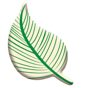 Schokoladenaufleger Weißes Blatt mit Grün 360 Stück