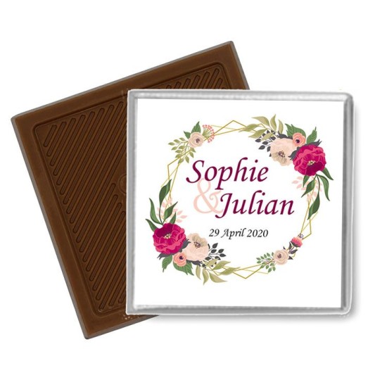 Thema Blumen Viereck ( Madlen & Box ) Selbst Sticker - Etiketten - D003 - Mytortenland