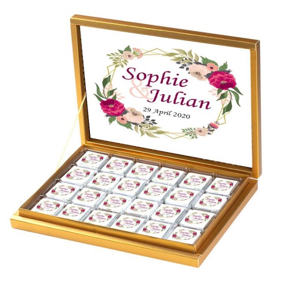 Thema Blumen Viereck ( Madlen & Box ) Selbst Sticker - Etiketten - D003 - Mytortenland