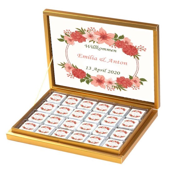 Thema Blumen Viereck ( Madlen & Box ) Selbst Sticker - Etiketten - D008 - Mytortenland