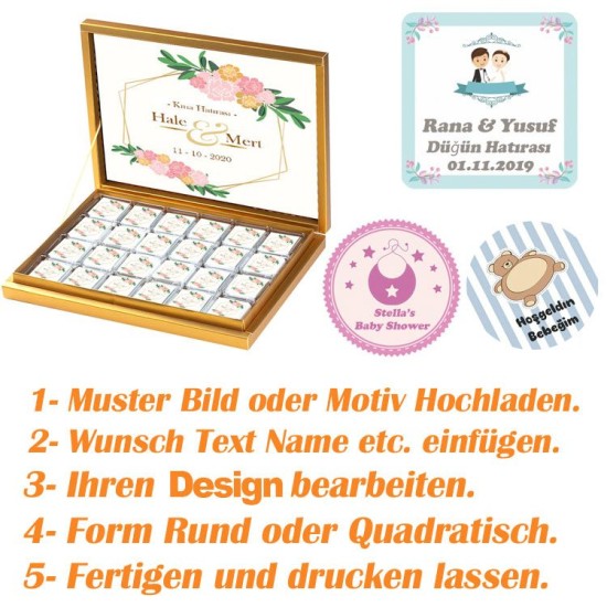 Personalisierte Etiketten Selbst gestalten und Drucken lassen - D007 - Mytortenland