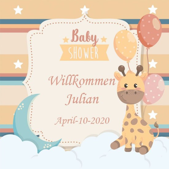 Baby Shower Kare Kendin Tasarla Sticker Etiket - B004 - Mytortenland