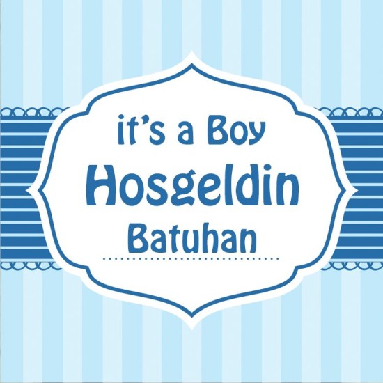 Baby Shower Kare Kendin Tasarla Sticker Etiket - B009 - Mytortenland