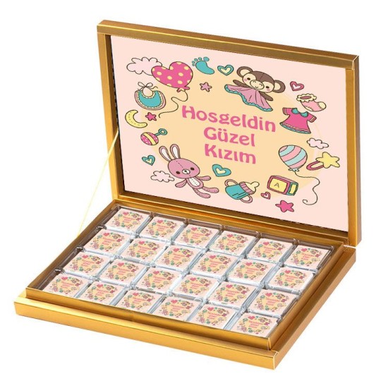 Baby Shower Viereck ( Madlen & Box ) Selbst Sticker - Etiketten - B008 - Mytortenland