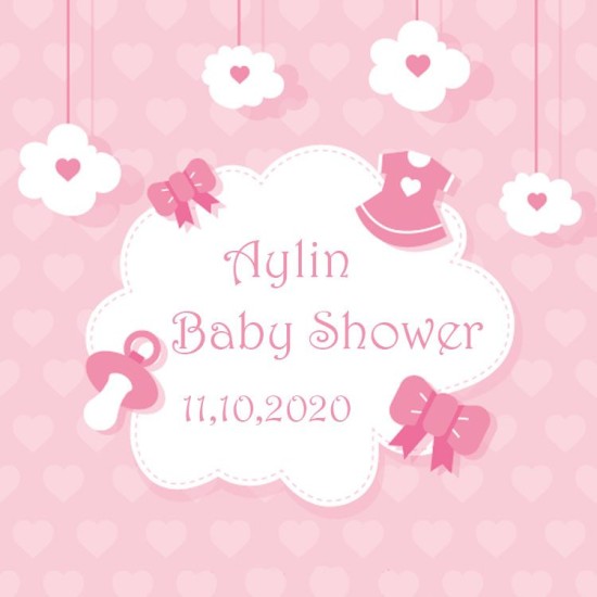 Baby Shower Kare Kendin Tasarla Sticker Etiket - B003 - Mytortenland