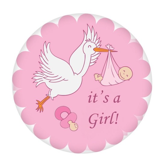 Baby Shower Runde Etiketten selbst gestalten und Drucken lassen - KVN025 - Mytortenland