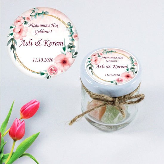 Personalisierte Runde Etiketten selbst gestalten und Drucken lassen - KVN000 - Mytortenland