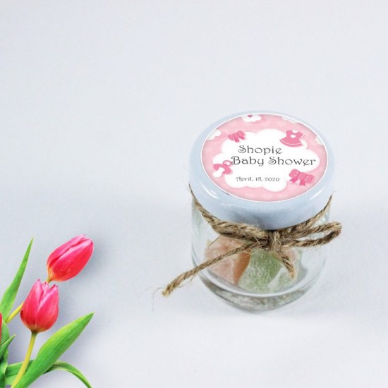 Baby Shower Runde Etiketten selbst gestalten und Drucken lassen - KVN017 - Mytortenland