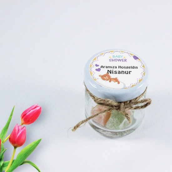 Baby Shower Runde Etiketten selbst gestalten und Drucken lassen - KVN026 - Mytortenland