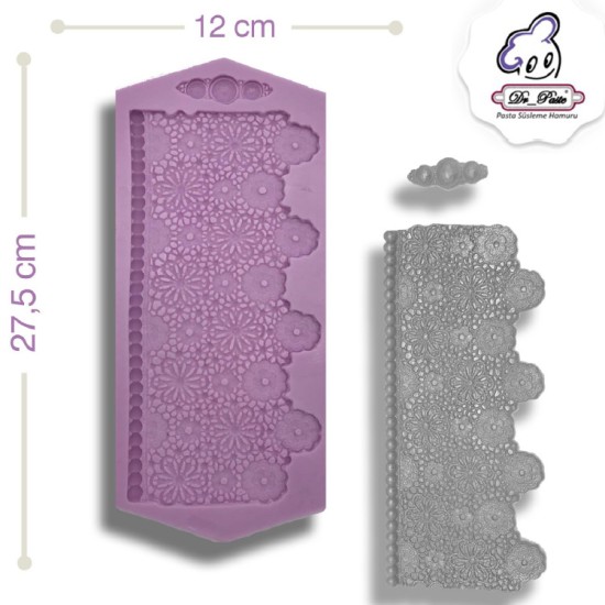 8li Cicek Bordürü Silikon Kalip - 00206 - Dr Paste