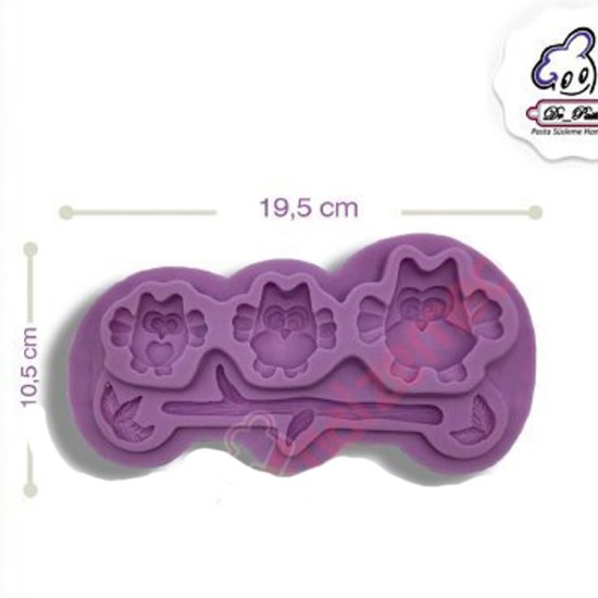 3lü Baykus Silikon Kalip - 00208 - Dr Paste