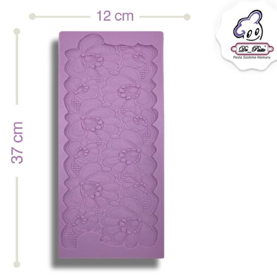 Büyük cicekli Dantel Silikon Kalip - 00216 - Dr Paste