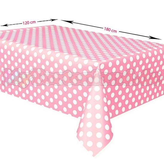 Rosa Gepunktet Tischdecke 120 x 180 cm - DKR96 - Mytortenland