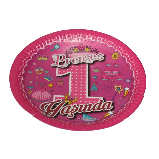 1 Jahr Rosa Party Teller - DKR99102 - Mytortenland