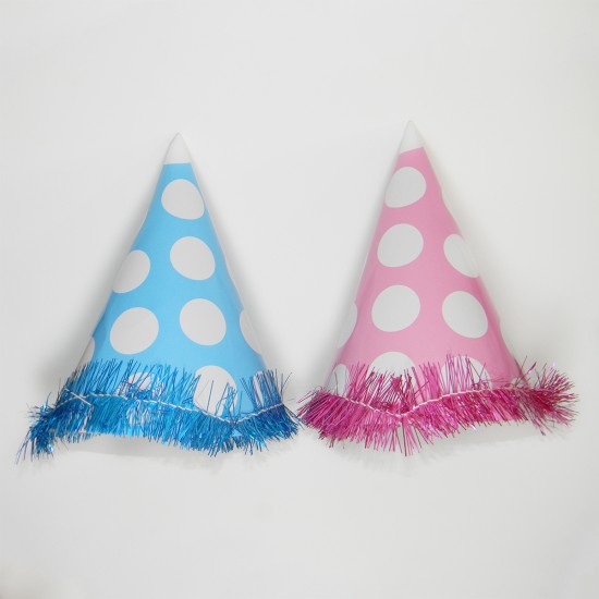 Partyhut gepunktet Rosa / Blau - Md-410 - Mytortenland