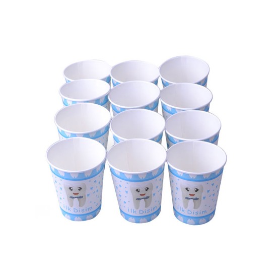 Erster Zahn Pappbecher Blau Becher 0,25 l - dkr02 - Mytortenland