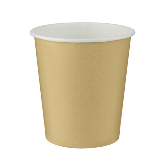 Gold Pappbecher 0,25 l 8 Stück - G859 - Mytortenland