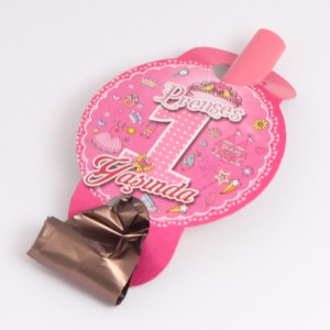 1 Yaş Pembe Renkte Parti Düdük 6 Adet