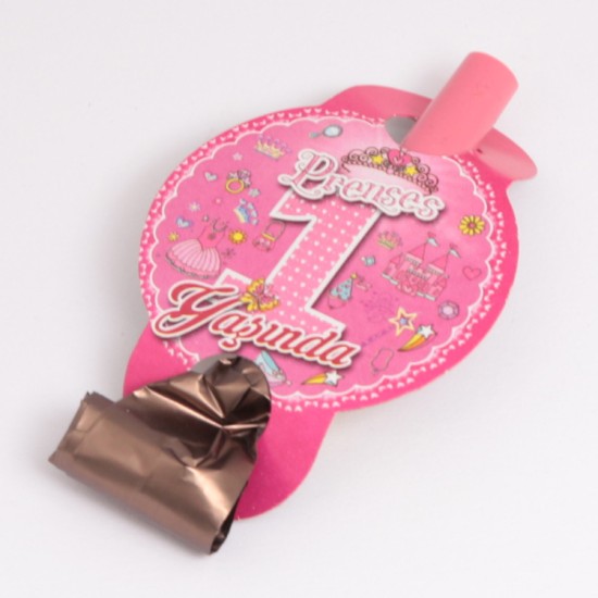 Rosa 1 Jahr Partypfeifen / Tröten 6 Stück - YCL009 - Mytortenland