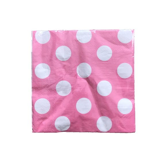 Pembe Puantiyeli Parti Peçete 20 Adet - CR08 - Mytortenland