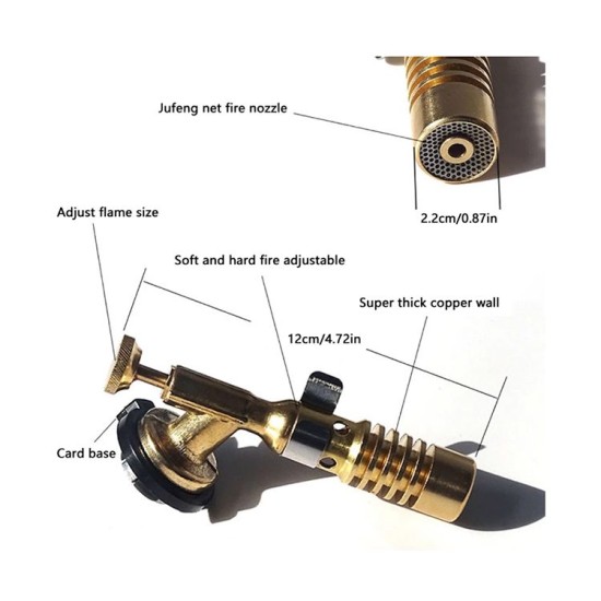 Bütan Gaz Torch Pürmüz Mavi Alev Çakmak - KN175 -