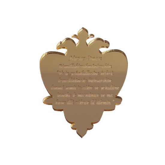 Gold Farbig Spiegelglas mit Motiv Nazar Duası 1 - MA06 - Mytortenland