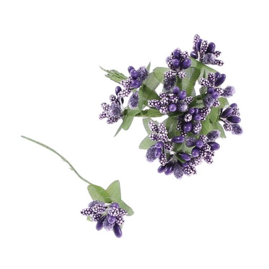 Lila mit Weiße Pünktchen Knospe 12 stück - Y5501 - Mytortenland