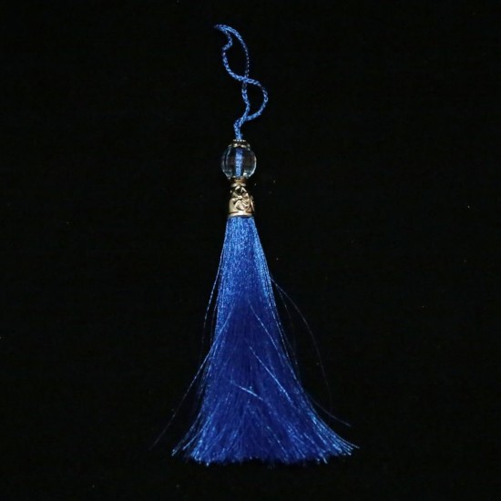 Quasten / Bommeln Dunkelblau mit Diamantenstein 10 Stück - YY130 - Mytortenland