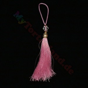 Pembe Renkte Taşlı Dekoratif Püskül  10 Adet