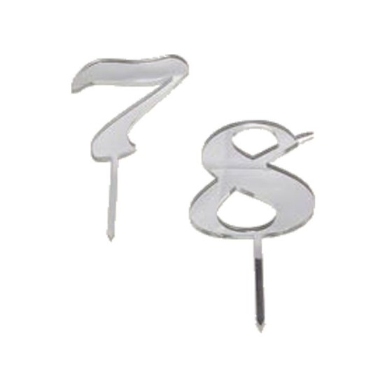 Plexi Zahlen Aufsatz Gold, Silber 13 cm - CS631 - Mytortenland