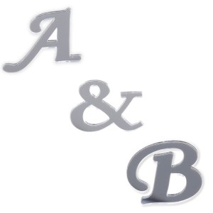 Spiegel Flach Buchstaben Gold, Silber ca. 4-5 cm