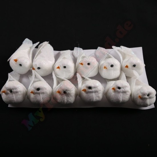 Styropor Dekoration Glanz Vogel Groß ca. 2,5x5 cm - MT57 - Mytortenland