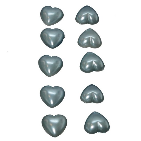 Herz Halbe Dekoperlen Blau 100 stück 1 cm - YK3009 - Mytortenland