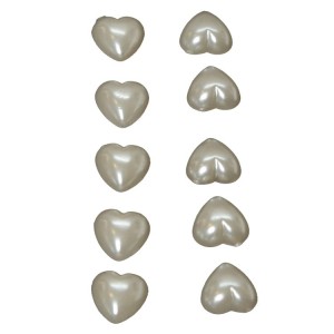 Kalp Krem Renkte Yarım Dekor inci 100 Adet