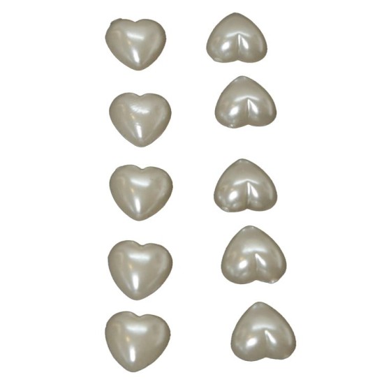 Herz Halbe Dekoperlen Krem 100 stück 1 cm - YK30011 - Mytortenland