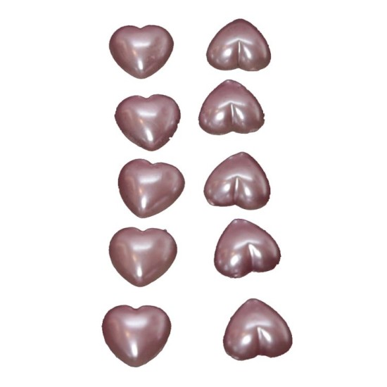 Herz Halbe Dekoperlen Rosa 100 stück 1 cm - YK30010 - Mytortenland
